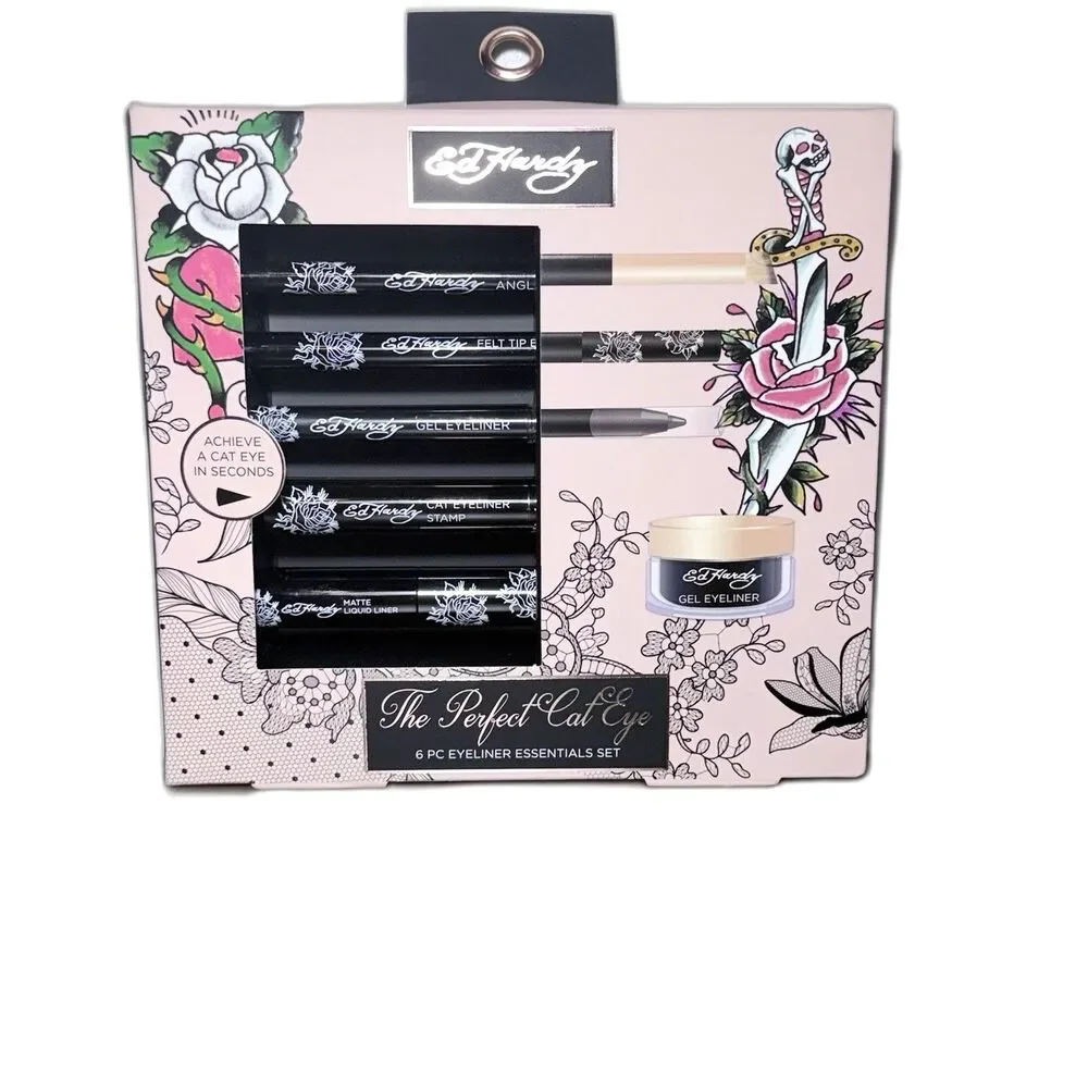 Ed Hardy The Perfect Cat Eye 6 Pc Eyeliner Essentials Set New In Box